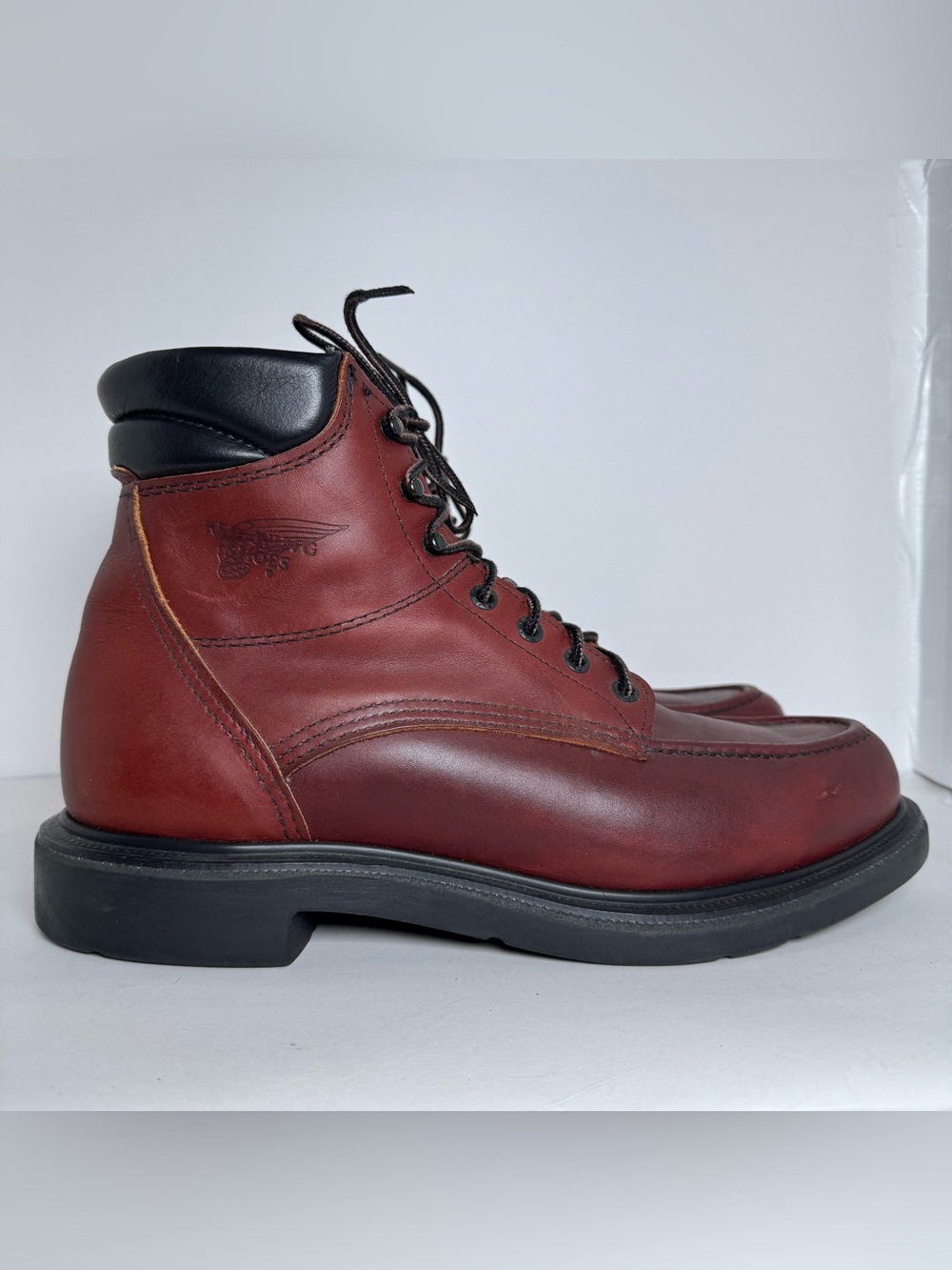 Vintage 90s Red Wing 202 SuperSole Moc Toe Work Boots Mens 11 AA USA Made Union